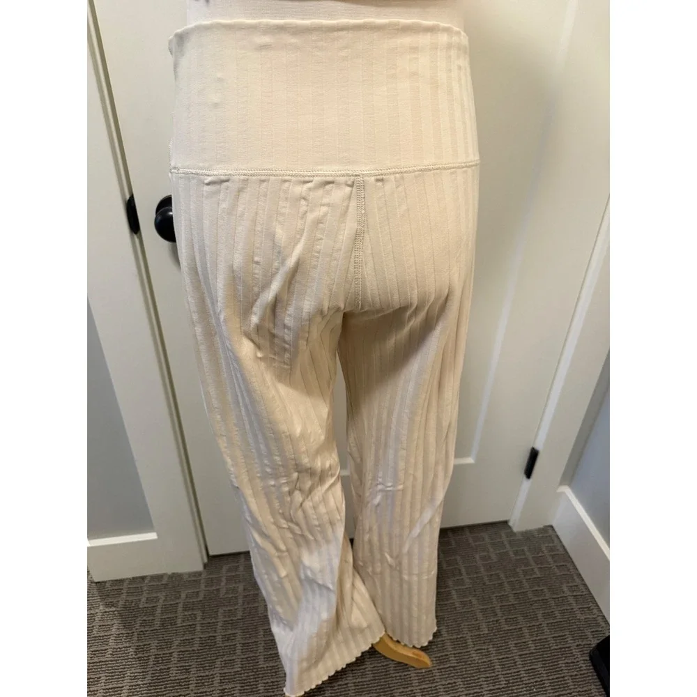 Offline by Aerie Ribbed Wide Leg Lounge Pants‎ Cream XL TG